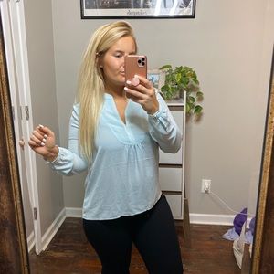 Anthropologie light blue blouse  Top 8